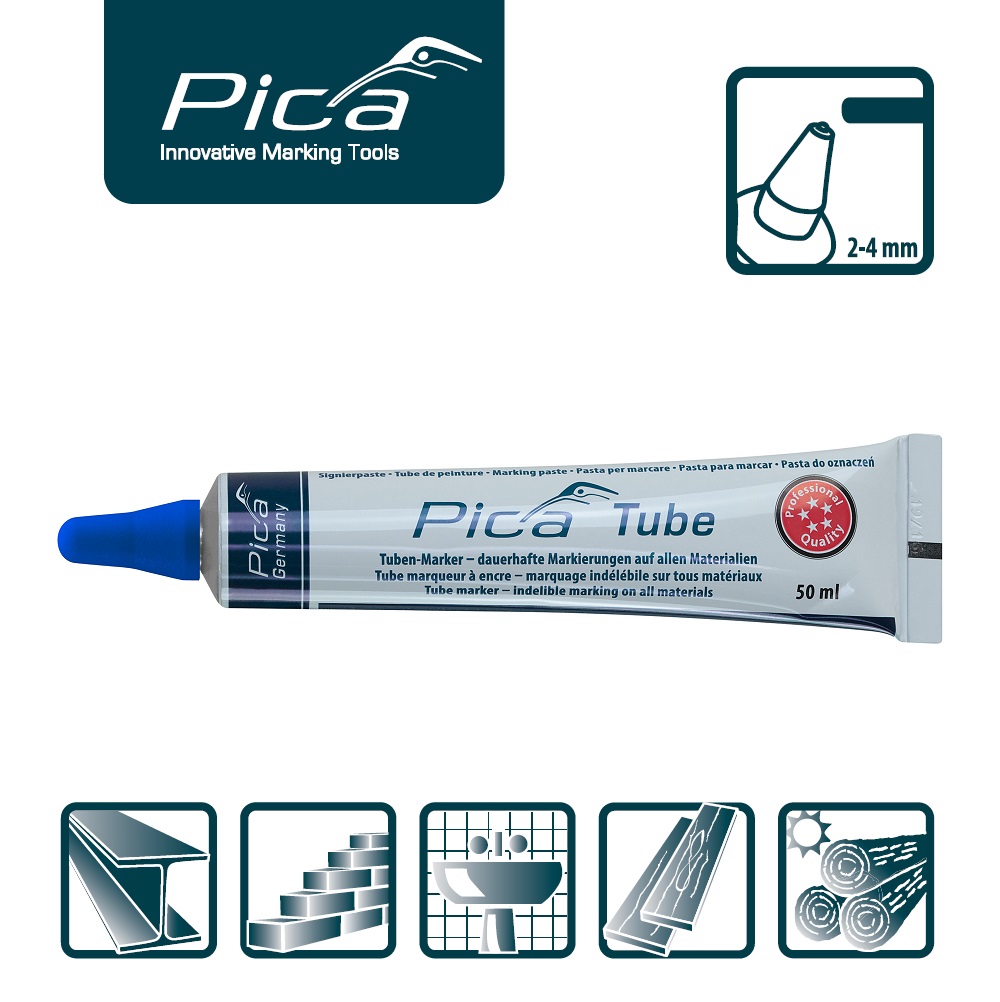 Шариковый маркер-туба синий PICA Classic Tube Marker
