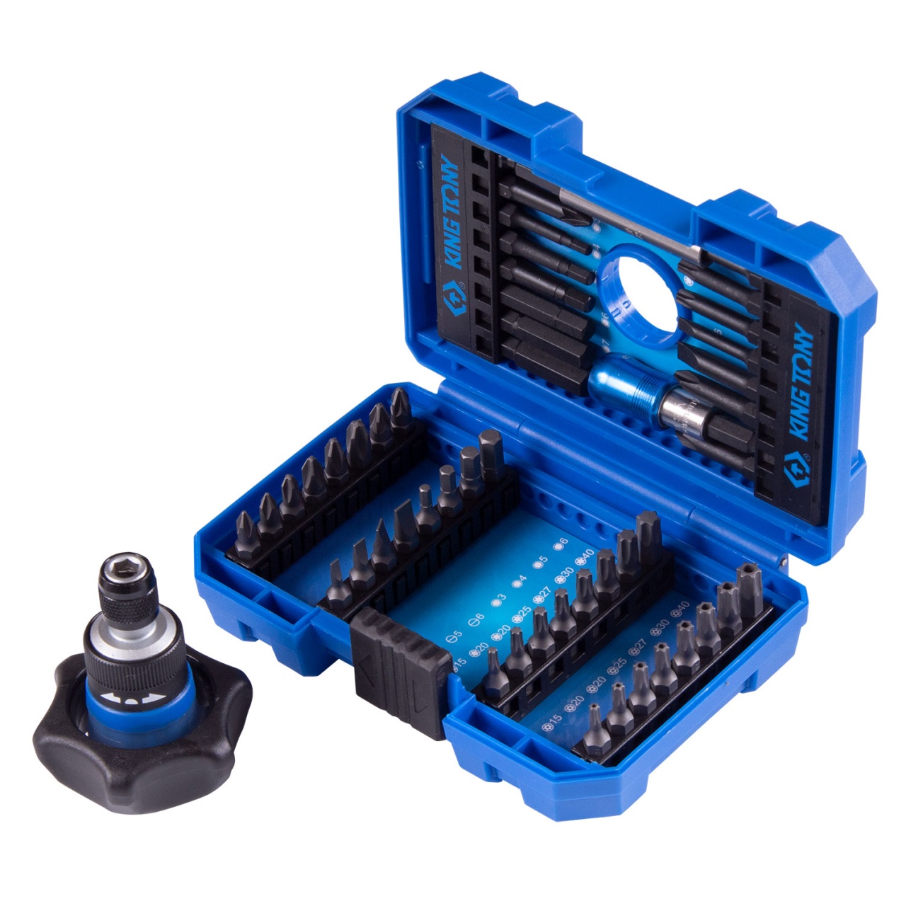 Набор бит с дисковой трещоткой 49 пр. 1/4'' PH, PZ, HEX, TORX, SL KING TONY 1048MR