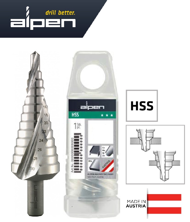 Сверло ступенчатое ALPEN HSS