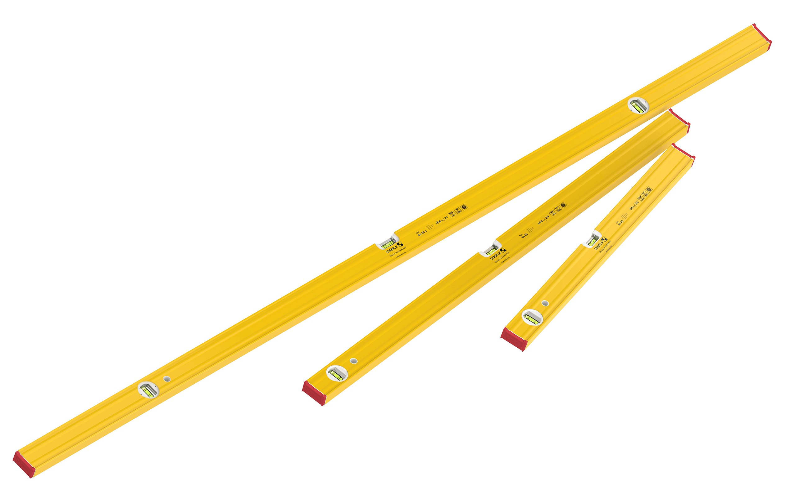 Набор уровней STABILA PRO SET 80AS 3 пр. 60+100+180 см