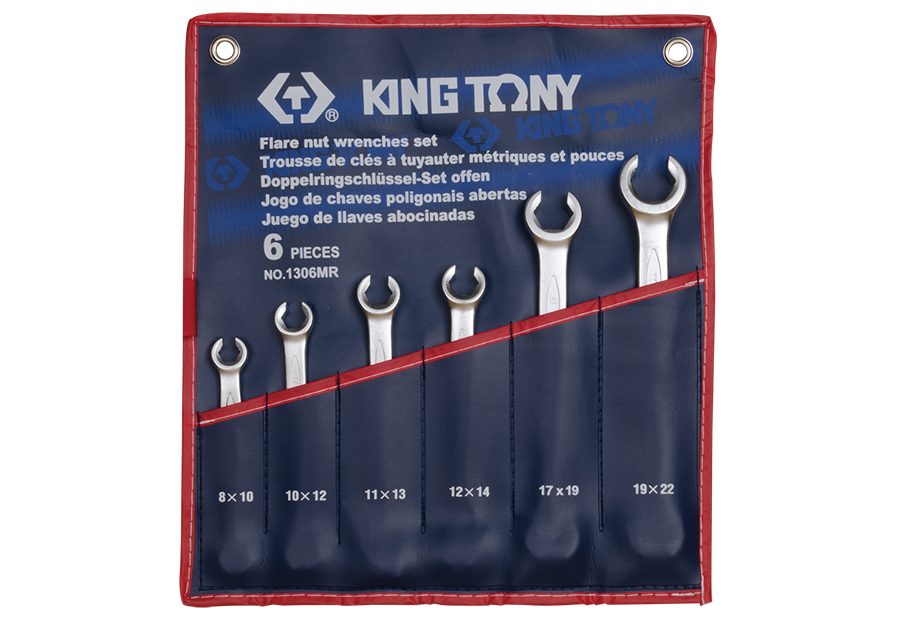 Набор разрезных ключей 6 пр. 8-22 мм KING TONY 1306MR