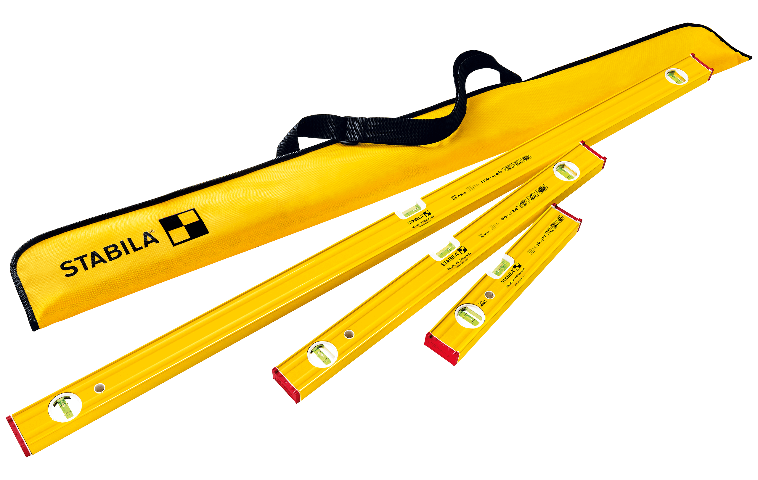 Набор уровней STABILA PRO SET 80AS 3 пр. с чехлом 30+60+120 см