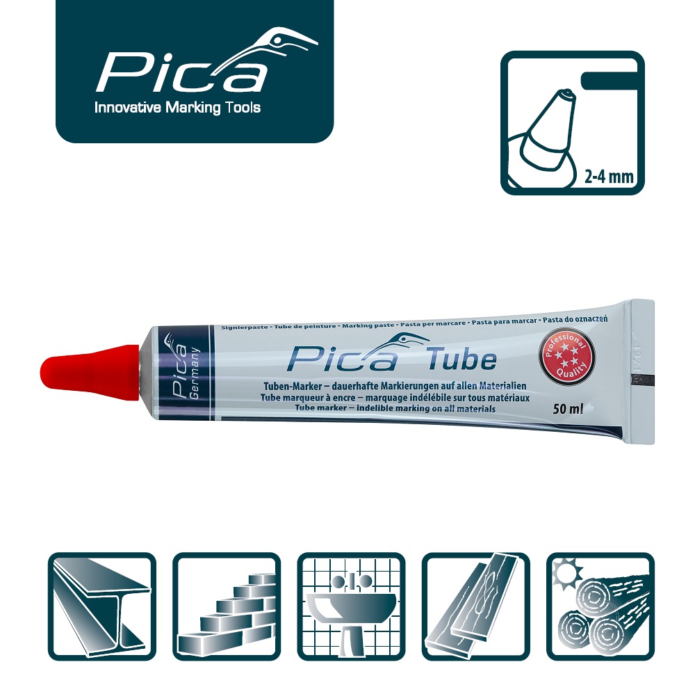 Шариковый маркер-туба красный PICA Classic Tube Marker