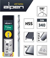 Сверло по металлу длинное ALPEN HSS DIN 340 RN 118°