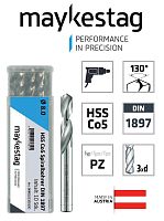 Сверло по металлу короткое ALPEN HSS Co5 DIN 1897 RN 130°