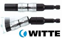 Универсальный магнитный битодержатель с шарниром WITTE PRO 1/4Х100 мм