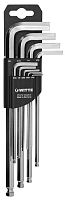 Набор дюймовых угловых шестигранных ключей WITTE PRO 9 пр. 1/16''-3/8'' с шаром