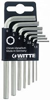 Набор угловых шестигранных ключей WITTE PRO 7 пр. 1,5-6,0 мм